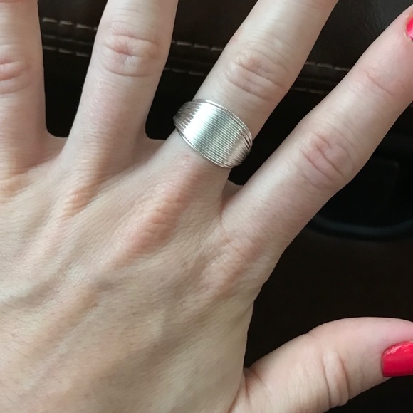 Jewelry - Unique Silver Multi-line Adjustable Ring
